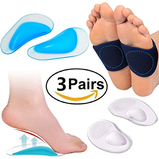 Arch Support Set, Plantar Fasciitis Wraps Braces, Shoe Cushions Insoles, Forefoot Pads for Flat Feet, Plantar Fasciitis, Relieve Foot Pain for Women and Men
