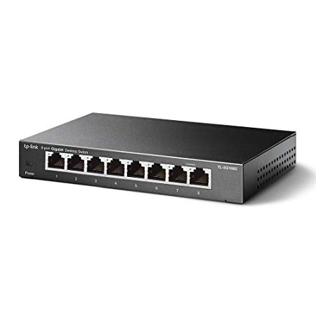 TP-Link TL-SG108S 8-Port Desktop Gigabit Ethernet Switch, Steel Case, Lifetime Warranty