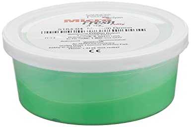 Sammons Preston 82990 Micro-Fresh Putty, Antibacterial, Antifungal, and Antimicrobial Therapy Putty for Hands and Feet Exercises, Color Coded Non-Toxic Clay, Medium, Green, 4 Ounces