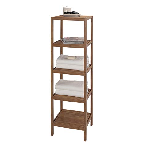 CreativeWare 34021 5 Shelf Bamboo Tower, 53.5" x 13" x 14.5", Natural