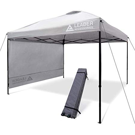 Leader Accessories 10' x 10' Instant Canopy with 4-Pack Canopy Weights & One Wheeled Carry Bag