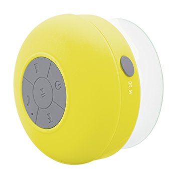 Soundplus Waterproof Portable Bluetooth Shower Speaker, 6 Hours Playtime, with Built in Mic. Yellow