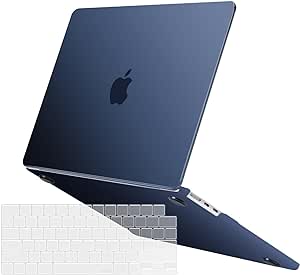 MOSISO Compatible with MacBook Air 13.6 inch Case 2022 2023 2024 Release M3 A3113 M2 A2681, Ultra-Thin Slim Natural Original Color Protective Case Plastic Hard Shell & Keyboard Cover, Midnight Blue