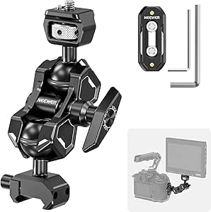 NEEWER Flexible Articulating Magic Arm with Dual Ball Heads, Quick Release NATO Clamp & 48mm NATO Rail and 1/4" Screw with Retractable Pin, Camera Monitor Mount Compatible with SmallRig Cage, UA011