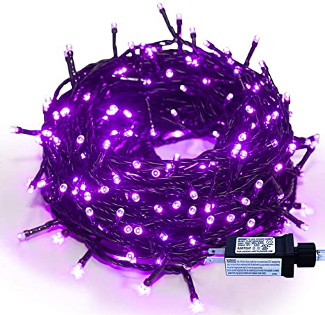320 LEDs 115ft/35m String Lights - Memory Function End-to-End Plug in Outdoor/Indoor Waterproof Decorative Fairy Twinkle Christmas String Lights with 8 Modes for Tree/Wedding/New Year/Home - Purple