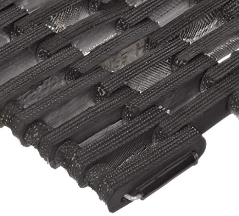 Durable Durite Recycled Tire-Link Outdoor Entrance Mat, Straight Weave, 8" x 22", Black