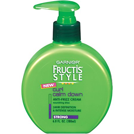 Garnier Fructis Style Curl Calm Down Anti-Frizz Cream, Strong Hold, 6 Fluid Ounce