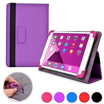 Alcatel Pop 7 / 7S / 8 / 8S folio case, COOPER INFINITE ELITE Business School Travel Carrying Portfolio Case Protective Cover Folio with Built-in Stand for Alcatel Pop 7 / 7S / 8 / 8S (Purple)