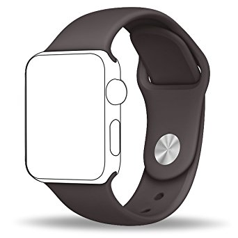 Inteny Apple Watch Band Series 1 Series 2, Soft Silicone Sport Band Replacement Wrist Strap for iWatch,42mm,M/L,Cocoa