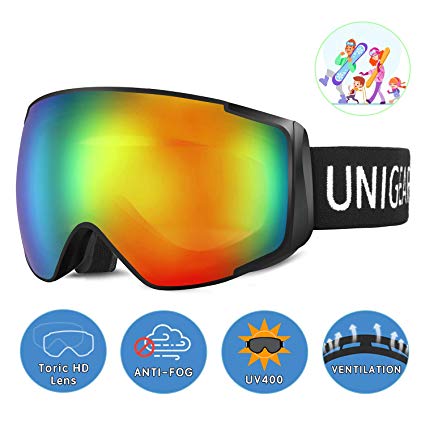 Unigear Skido X2 Ski Goggles, Toric Dual Lens Snowboard Snow Goggles for Kids, Men and Women - OTG & 100% UV Protection