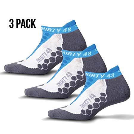 Thirty 48 Running Socks for Men and Women by Features CoolMax Fabric That Keeps Feet Cool & Dry - 1 Pair, 3 Pair, or 6 Pair