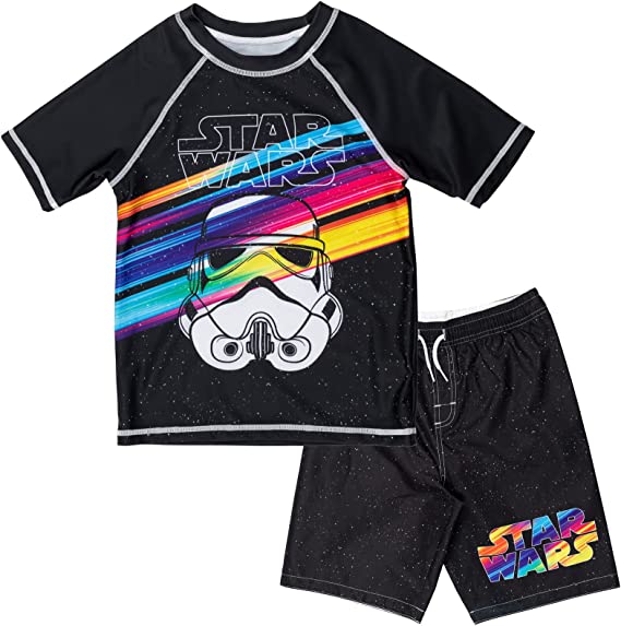 STAR WARS Stormtrooper Raglan Swim Rash Guard Swim Trunks