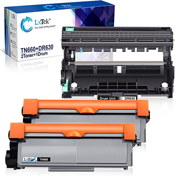 LxTek Compatible Toner Cartridge & Drum Unit Replacements for Brother TN660 TN630 TN-660 DR630 High Yield to use with HL-L2300D HL-L2320D HL-L2340DW HL-L2360DW(2 Toner Cartridges, 1 Drum Unit, 3 Pack)