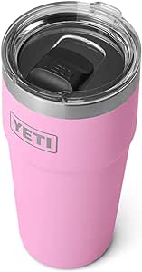 YETI Rambler 20 oz Stackable Tumbler, Stainless Steel, Vacuum Insulated with MagSlider Lid, Power Pink