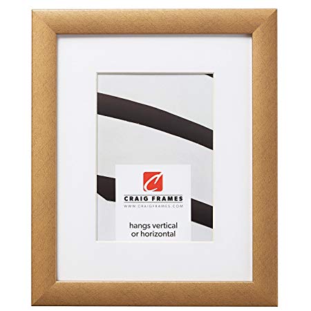 Craig Frames 23247006 14 x 18 Inch Distressed Gold Picture Frame Matted to Display a 10 x 13 Inch Photo