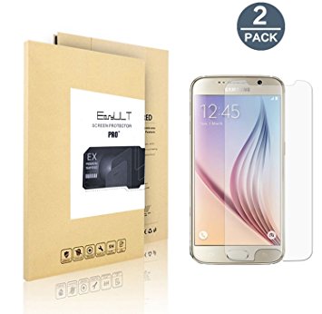 [2 pack] Samsung Galaxy S6 Screen Protector, EasyULT Premium Tempered Glass Screen Protector,with Double Defense Technology with [2.5D Round Edge] [9H Hardness] [Crystal Clear] [Scratch Resist] [No-Bubble]