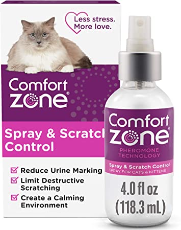 Comfort Zone Spray & Scratch Control Spray for Cat Calming, 4 oz. Value Size