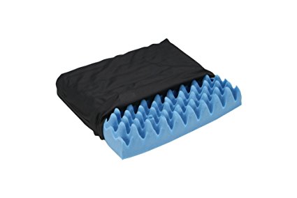 Egg Crate Foam Wheelchair Cushion, Navy Cover - 4 Inch Thick - Helps Distribute Weight, Medical Grade Comfort, Reduce and Prevent Pressure Sores - By Hermell Products