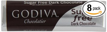 Godiva Sugar Free Dark Chocolate Bar, 1.5000-ounces (Pack of 8)