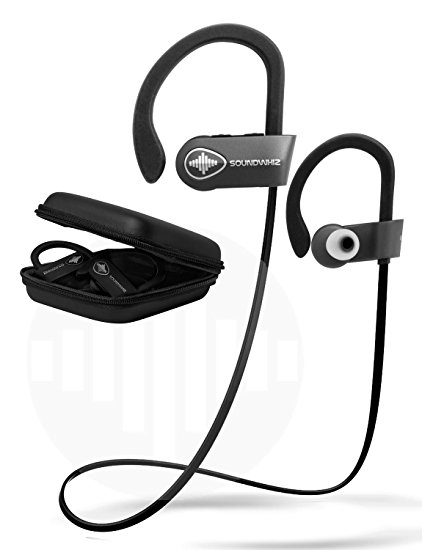 In Ear Wireless Sport Headphones - SoundWhiz Noise Cancelling Waterproof Workout Earbuds - w Mic & Siri. Best Running Headphones 8 Hours Play