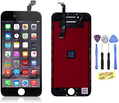 ZTR LCD Touch Screen Digitizer Frame Assembly Full Set LCD Touch Screen Replacement for iPhone 6 4.7 inch Black