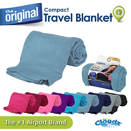 Cloudz Compact Travel Blanket - Light Blue