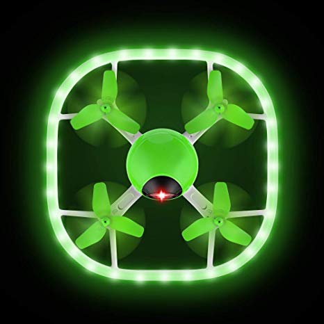 Potensic U51 Mini Drone with LED Lights, for Kids, Headless Quadcopoter with Colorful Night Mode, Altitude Hold Toy Drone - Green