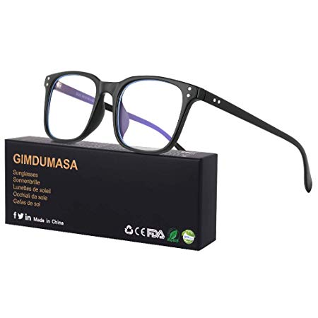 Gimdumasa Computer Gaming Blue Light Filter Blocking Glasses Women Men PC Anti Glare with UV Protection GI799 (Black)