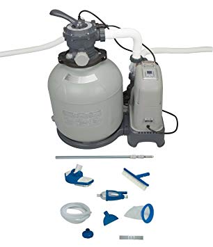 INTEX 2650 GPH Sand Filter Pump & Saltwater System Set w/ Deluxe Maintenance Kit