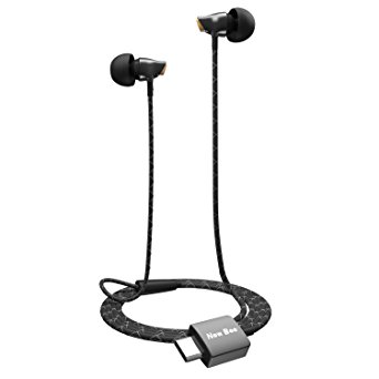 New Bee T1 USB Type C Earphone Headphones Ceramic Material Noise Isolating CDLA HiFi Stereo In-Ear Headset Earbud with Bonus Carry Bag for Galaxy Note 7, Nexus 5X/6P, LG G5 (Black)