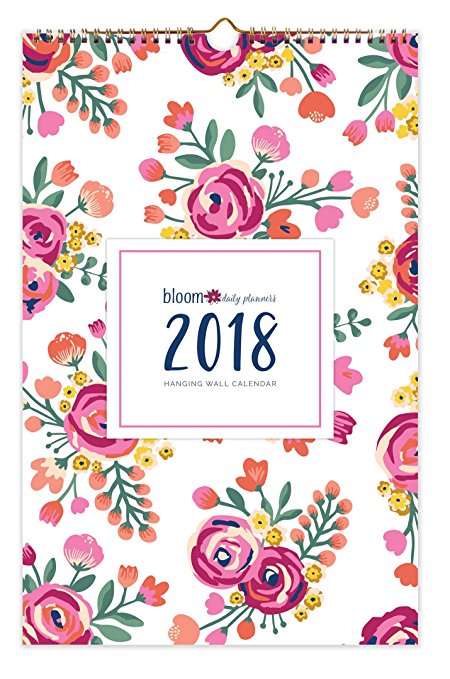 bloom daily planners 2018 Calendar Year Hanging Wall Calendar (January 2018 - December 2018) - 11" x 17"