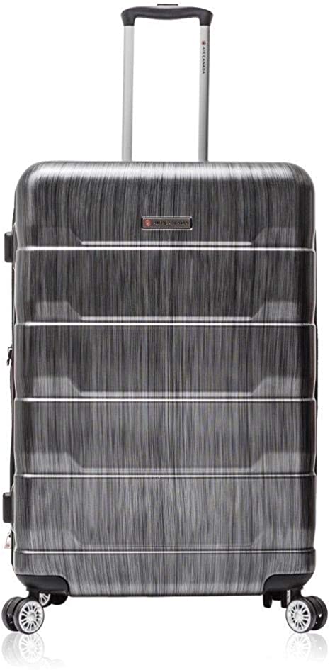 Air Canada Durable Magnum Collection Luggage ABS Hardshell Lightweight Travel Spinner Wheel Suitcase (28 Inch, Charcoal)