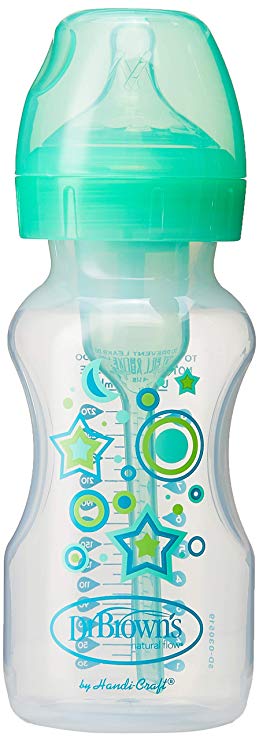 Dr. Brown's Options  Wide-Neck Baby Bottle with Sippy Spout 2-in-1 Transition Kit, Green, 9 Ounce