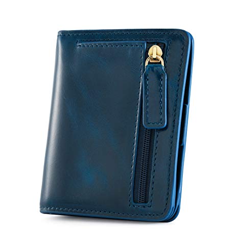 Kattee RFID Blocking Leather Bifold Small Wallet for Women