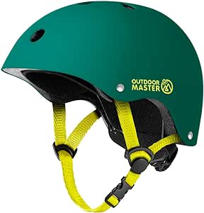 OutdoorMaster Kids Skateboard Cycling Helmet-Certified Adjustable Multi-Sports Helmet with Removable Liners for Skateboarding Skating Scooter