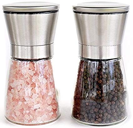 Hot Sale! Premium Hourglass Style Salt and Pepper Grinder Set by Simple Kitchen Products.