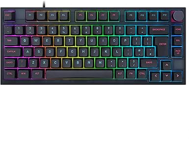 EPOMAKER SKYLOONG GK75 ISO Layout Lite Gasket-Like Mount Wired Hot Swappable RGB Backlit Programmable Keyboard with A Rotary Knob, Win/Mac Compatible (Gateron Optical Yellow)