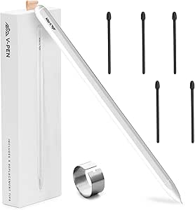 V-Pen EMR Stylus Remarkable 2 Pen Replacement with Digital Eraser   5 Tips | 4096 Pressure Level Sensitivity & Palm Rejection | Digital Pen Marker Plus Compatible Kindle Scribe & Tablet Pen | White