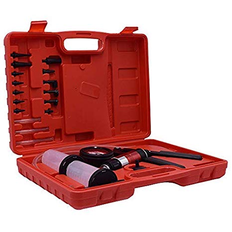 DakRide Manual Vacuum Pump Hand Held Vacuum Pump Tester Kit for Automotive Cars Trucks with Adapters Brake Bleeder Test Kit