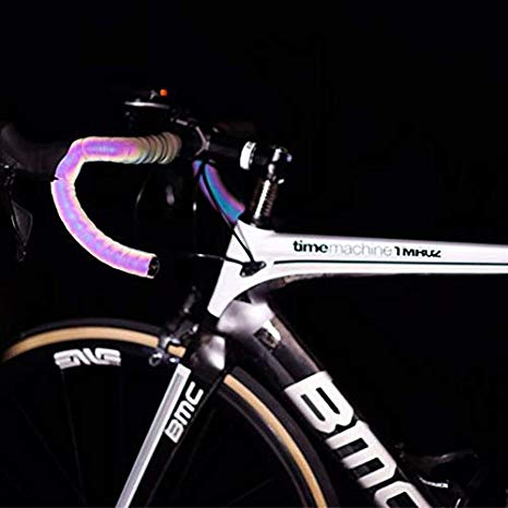 CXWXC Light Reflective Bike Bar Tape, Bicycle Handlebar Wraps with Bar Plugs, Finishing Tape- 2 Rolls