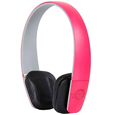 Bluestone Wireless F1 Bluetooth Headphones On Ear - Bluetooth 4.0  EDR for Computer or Cell Phone or Mobile Device - PINK