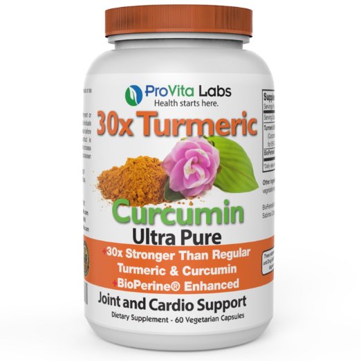 Provita Labs 30x Turmeric Curcumin - 30x Concentrated with Bioperine Enhanced Absorption - 30x Stronger Anti-Inflammation Support than Regular Turmeric