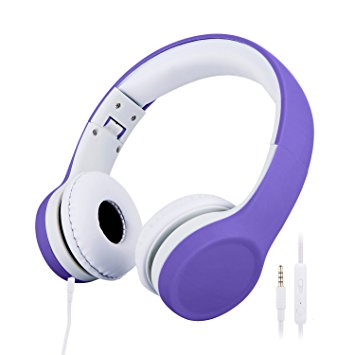 Kids Headphones Volume Limited Shared-Port Headphones for Children (Purple)