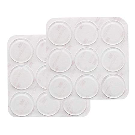 GINOYA 18pcs Glass Top Bumpers, Silicone Adhesive Furniture Bumpers for Glass Table Door Cabinet Drawers