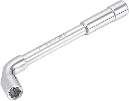 uxcell 10mm Metric L Shaped Angled Hex Socket Wrench Chrome Plated, Cr-V