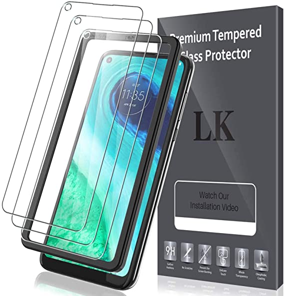 LK [3 Pack] Screen Protector for Motorola Moto G Fast (6.4'') Tempered Glass, [Easy Frame Installation] 9H hardness, Anti-Scratch, Case Friendly