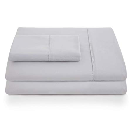 Linenspa Ultra Soft, Wrinkle Resistant Double Brushed Microfiber Sheet Set - Deep Pocket Design - Short Queen, Grey