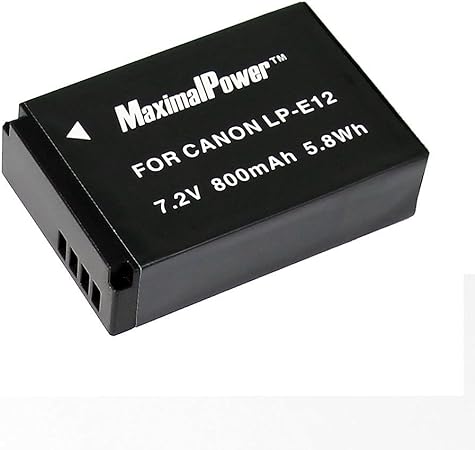 MaximalPower Replacement LP-E12 Batteries for Canon EOS-M, EOS M2, EOS M10, EOS M50, EOS M50 Mark II, EOS M100, EOS M200, SX70 HS, Rebel SL1 Digital Cameras