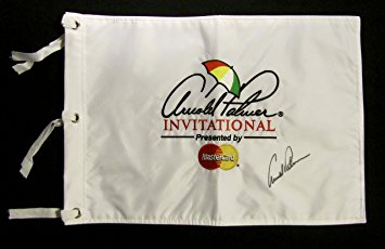 ARNOLD PALMER HAND SIGNED AUTOGRAPHED BAY HILL INVITATIONAL GOLF FLAG w/COA