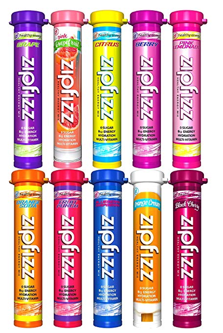Zipfizz Healthy Energy Drink Mix, Ultimate 10 Flavor Variety Sampler